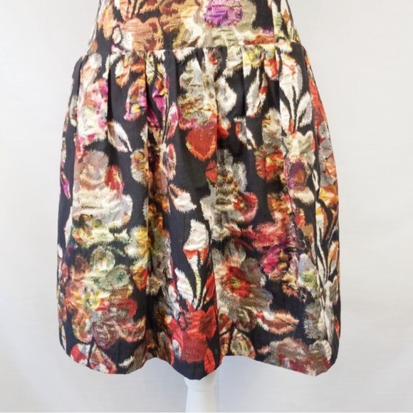 Anthropologie Leifsdottir Adelita Brocade Metallic Mini Dress Pockets - Picture 5 of 7